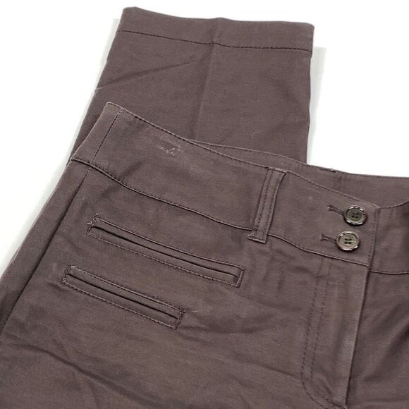 Kenar Women's Mid-Rise Ankle Length Straight Pants Brown Size 8 - Picture 3 of 7